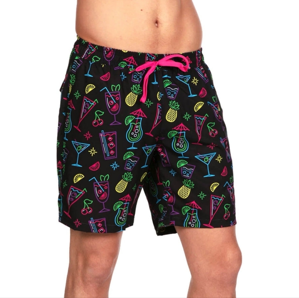 NWT Tipsy Elves Mens Neon Nightcap Stretch Swim Trunks Size XXL